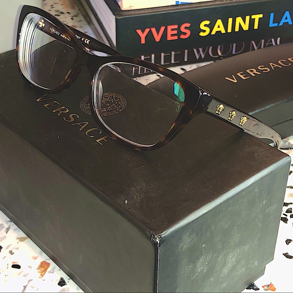 Versace tortoise cat eye glasses prescription